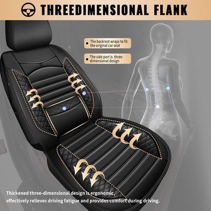 JIAMAOXIN Car Seat Covers fit for Ford Expedition 2011-2025 2026: Leather Front Seat Covers Waterproof Automotive Seat Protector (2 Seats, Black)