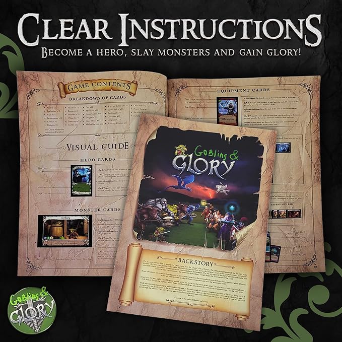 Goblins &amp Glory Strategy Board Game – Fantasy Deck Building Adventure with Heroes Monsters &amp Quests – Fun Card Game for Adults &amp Teens Ages 14+ 3–5 Players 30+ Minute Gameplay