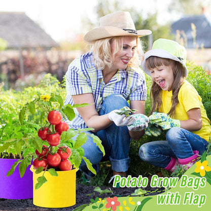 Ziliny 24 Pcs Multicolor Fabric Plant Grow Bags - Thickened Non-Woven Pots with Handles | 5 Gallon Size