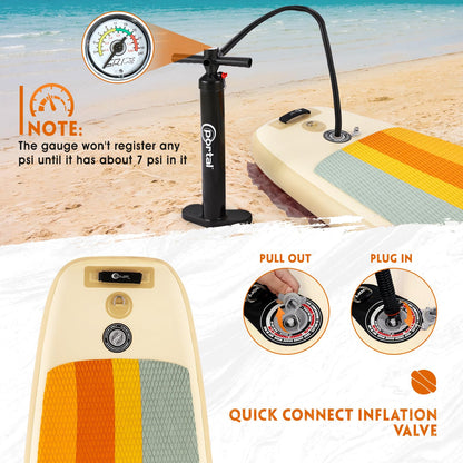 PORTAL SUP Inflatable Paddle Board for Adults, 10'6'' Stand Up Paddleboards, Non-Slip Deck Blow up Paddle Boards with Adjustable Paddle, Carry Bag, Emergency Repair Kit