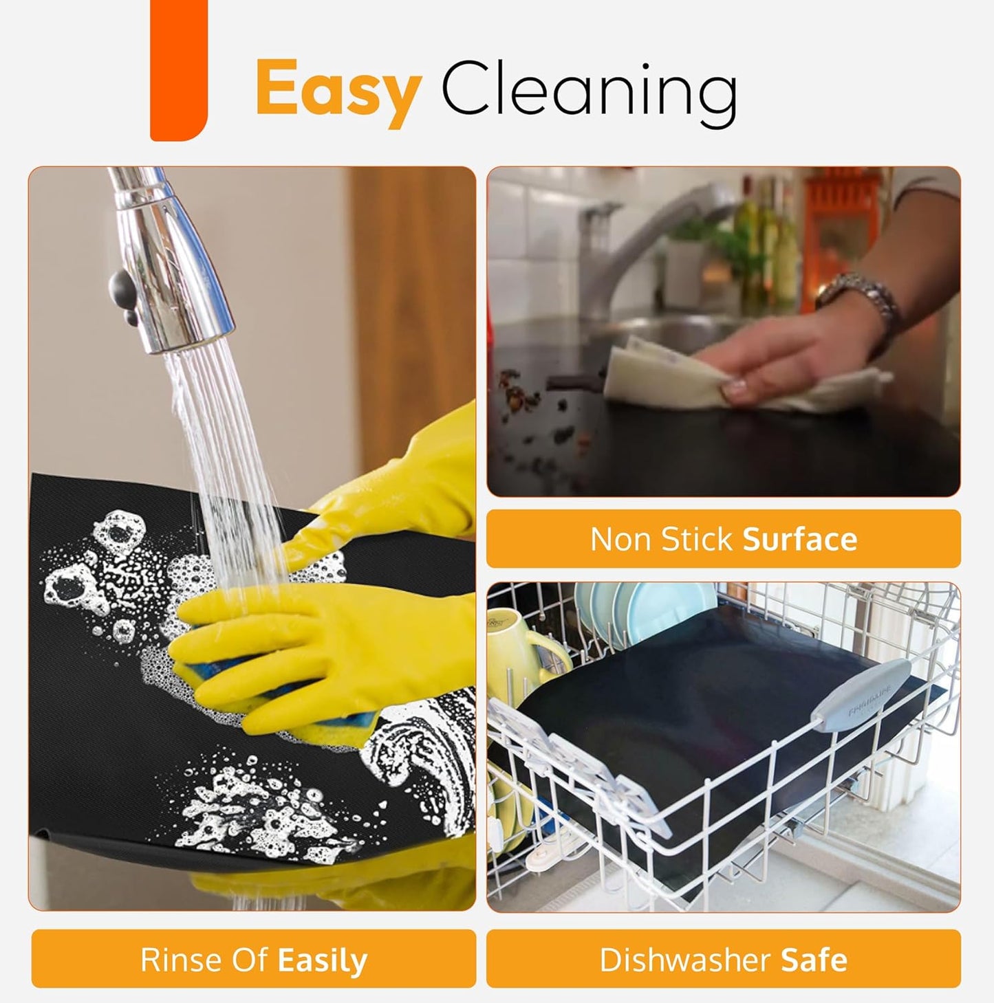 Skiennix Heavy Duty Oven Liners - Non-Stick Teflon Mats for Electric & Gas Ranges | BPA & PFOA Free