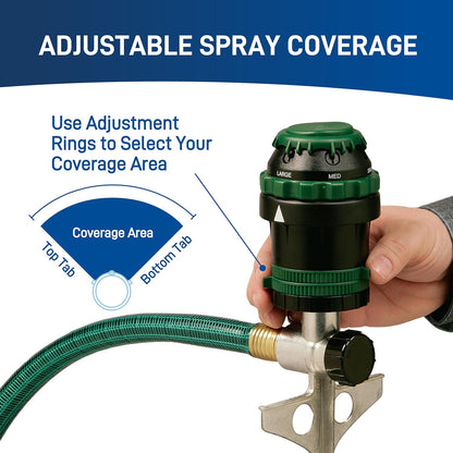 Orbit H2O-Six Gear-Drive Sprinkler - Customizable Lawn Watering Coverage | Durable Metal T-Spike Design - 58573
