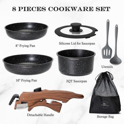 Enamel Cast Iron Cookware Set 7 Pieces & 10 Pieces RV/Camping Cookware Sets