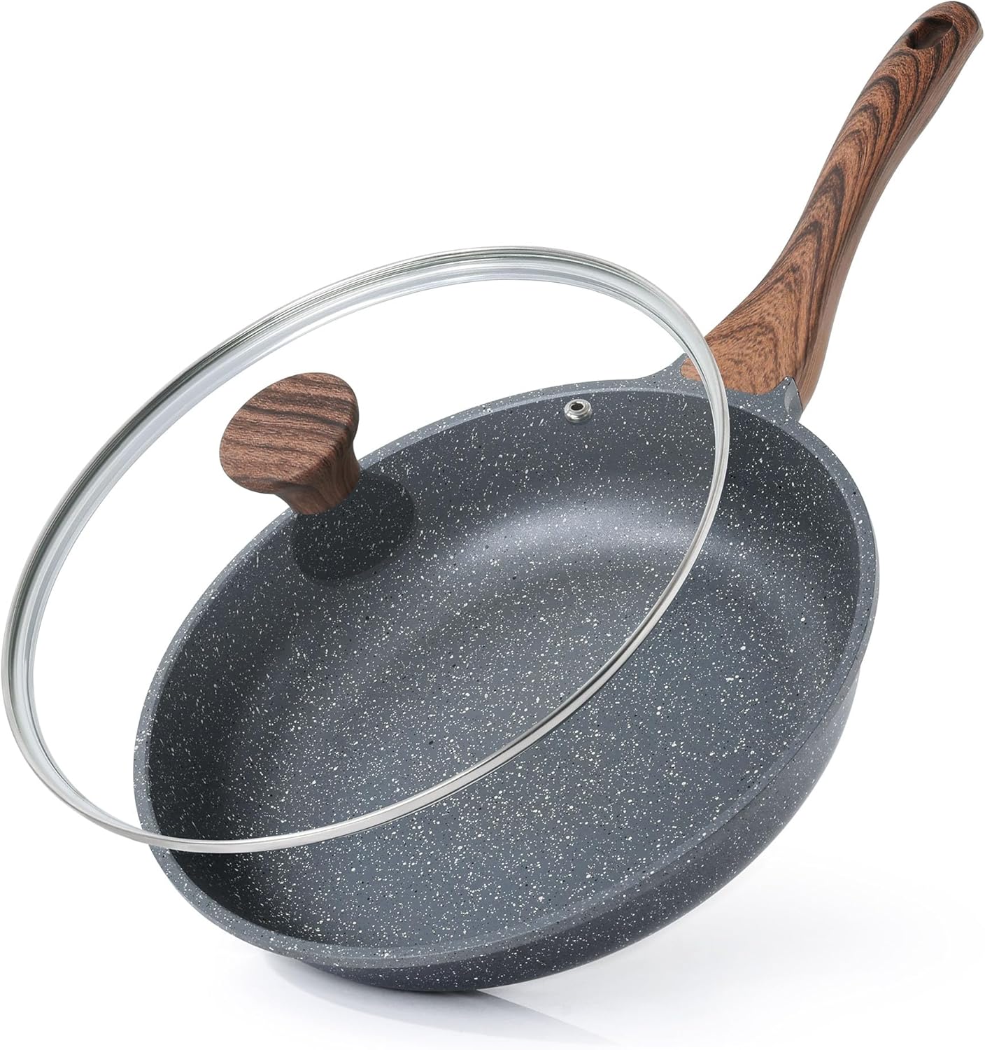 SENSARTE Nonstick Frying Pan - Healthy 8-Inch Omelet Skillet with Glass Lid | PFOA Free Cooking Pan