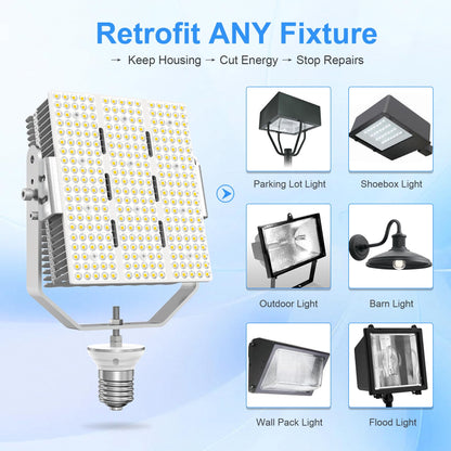 LED Retrofit Kit for Parking Lot Light, 240W 34800LM 200-480V ETL Commercial LED Shoebox Light Replacement, 5000K Daylight E39 Mogul Base LED Shoebox Retrofit Kit for Outdoor Flood Light, Tennis Court