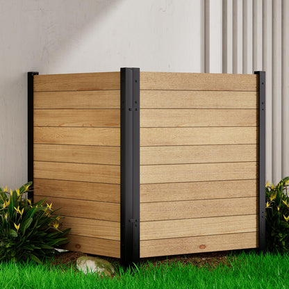 Outdoor Privacy Fence 2P-38''W x 42''H Wood Fence Privacy Screen No Dig Fence Panels, Fencing for Garden Patio Pool Equipment Enclosure Trash Bin Air Conditioner, Privacy Fence Panels Horizontal