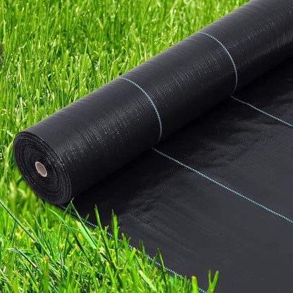 Premium Weed Barrier Landscape Fabric 6.5x330ft- Heavy Duty 3.2oz - Weed Control Fabric with High Permeability - Ideal for Flower Beds and Driveways - Ground Cover