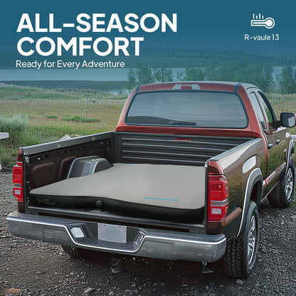 Lost Horizon Truck Bed Camping Air Mattress with Foam, Self Inflating Sleeping Pad for Full Size 6-6.5FT with Pump Sack, 4.5" Thick