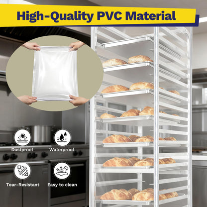 BIEAMA 10-Tier Sheet Pan Rack with Cover, NSF Bun Pan Rack, Aluminum Bakery Rack, Home Commercial Kitchen Bakery Cooling, 4 Wheels