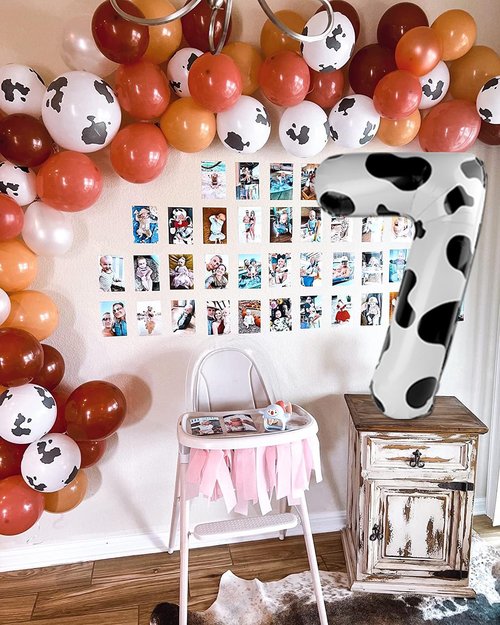 Cow Print Number 19 Balloon 40 inch, 19 Number Balloons, 19th Cow Farm Barnyard theme Birthday Decorations for Girls Boys Kids, 19 Year Old Party Supplies