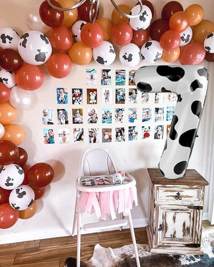 Cow Print Number 19 Balloon 40 inch, 19 Number Balloons, 19th Cow Farm Barnyard theme Birthday Decorations for Girls Boys Kids, 19 Year Old Party Supplies