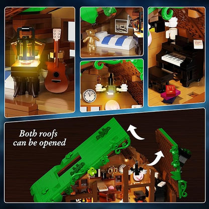 Folk Cabin Building Set Folk House Compatible with Lego Forest Cabin House Building Creative Collection Toys Mysterious Cabin ModelChristmas Birthday Gifts for Girls Adult (664 PCS)