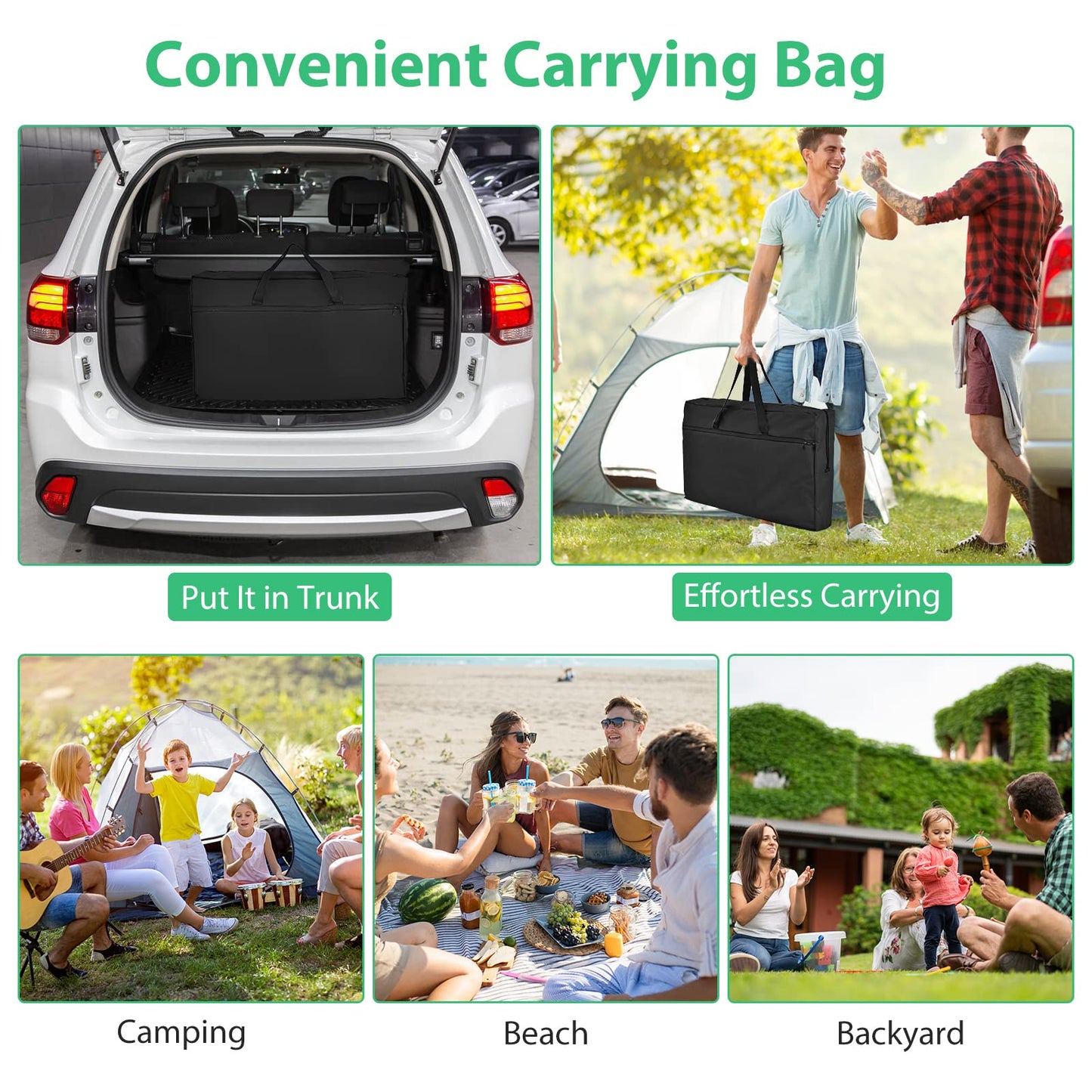 GYMAX Folding Camping Table, Portable Kitchen Table with 2 Zipper Organizer Shelf & Wind Screen, Foldable Cooking Table for Camping Hiking Picnic BBQ (Black)