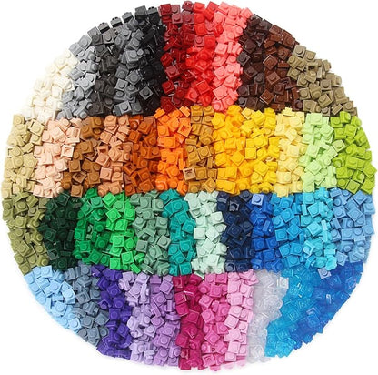 Feleph Basic 4600 Pieces Plate 1x1 Studs 46 Colors Parts Building Play Blocks Set Toy Classic Basic Bricks Compatible with 3024
