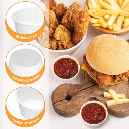 Gerrii 1600 Pack 4 oz Paper Souffle Cups Disposable Paper Souffle Cup Condiment Cups Ketchup Cup for Medication Distribution, Pills, Samples, Sauces, Food, Dessert (White)