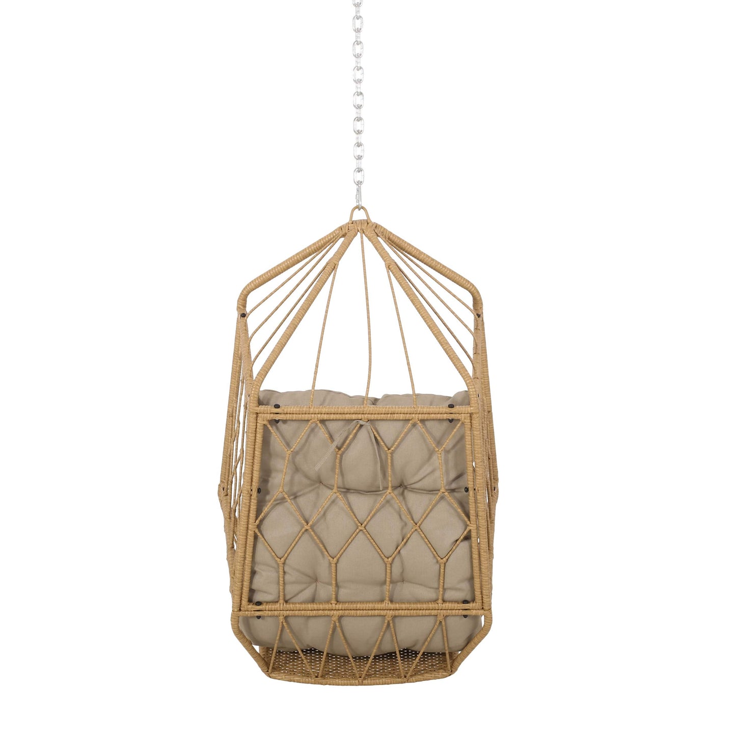 Tamara Outdoor/Indoor Hanging Chair (NO Stand) - Wicker - Light Brown/Tan