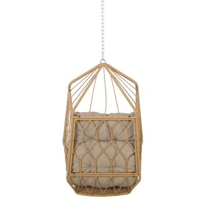 Tamara Outdoor/Indoor Hanging Chair (NO Stand) - Wicker - Light Brown/Tan