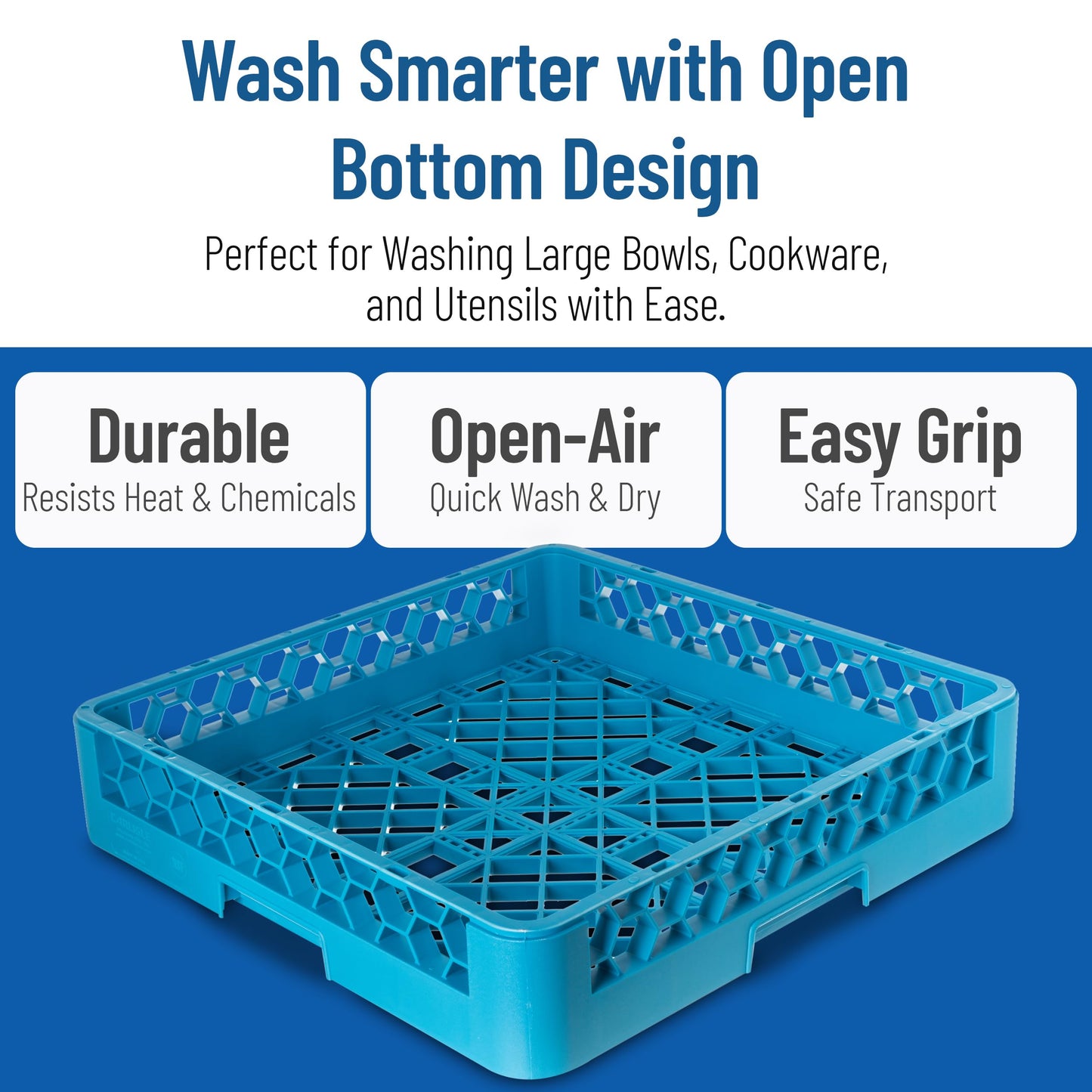 Carlisle FoodService Products RB14 OptiClean Bowl/Open Rack, Blue (Pack of 6)