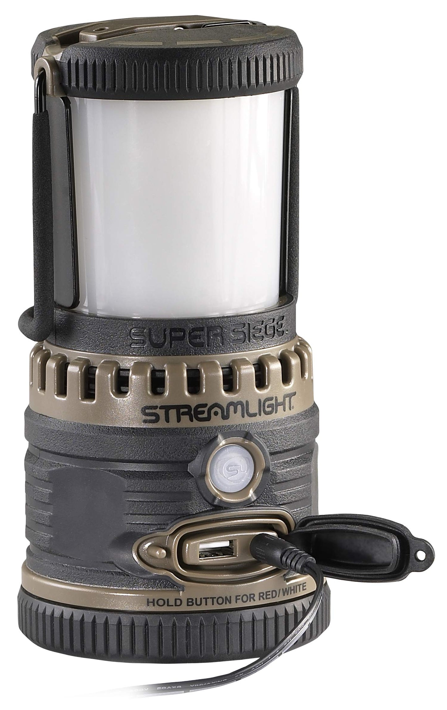 Streamlight 44947 Super Siege 1100-Lumen Rechargeable Lantern with 120-Volt AC Charger, Coyote
