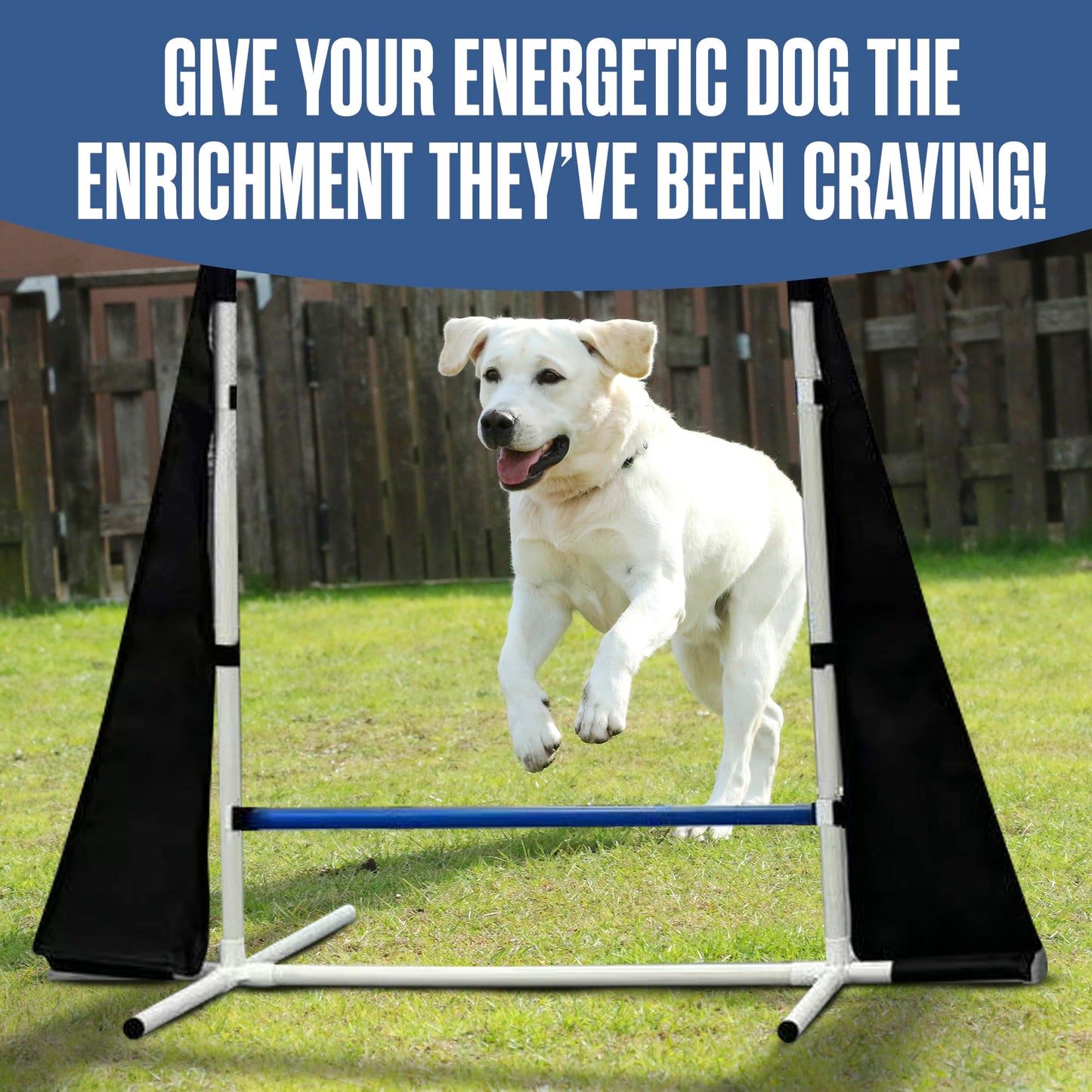 Houseables Dog Agility Course Backyard Set, Dog Agility Equipment, Obstacle Course Backyard, Training and Exercise Equipment, Play Tunnel, Weave Poles, Jumps, Pause Box for Playground, Park, Indoor
