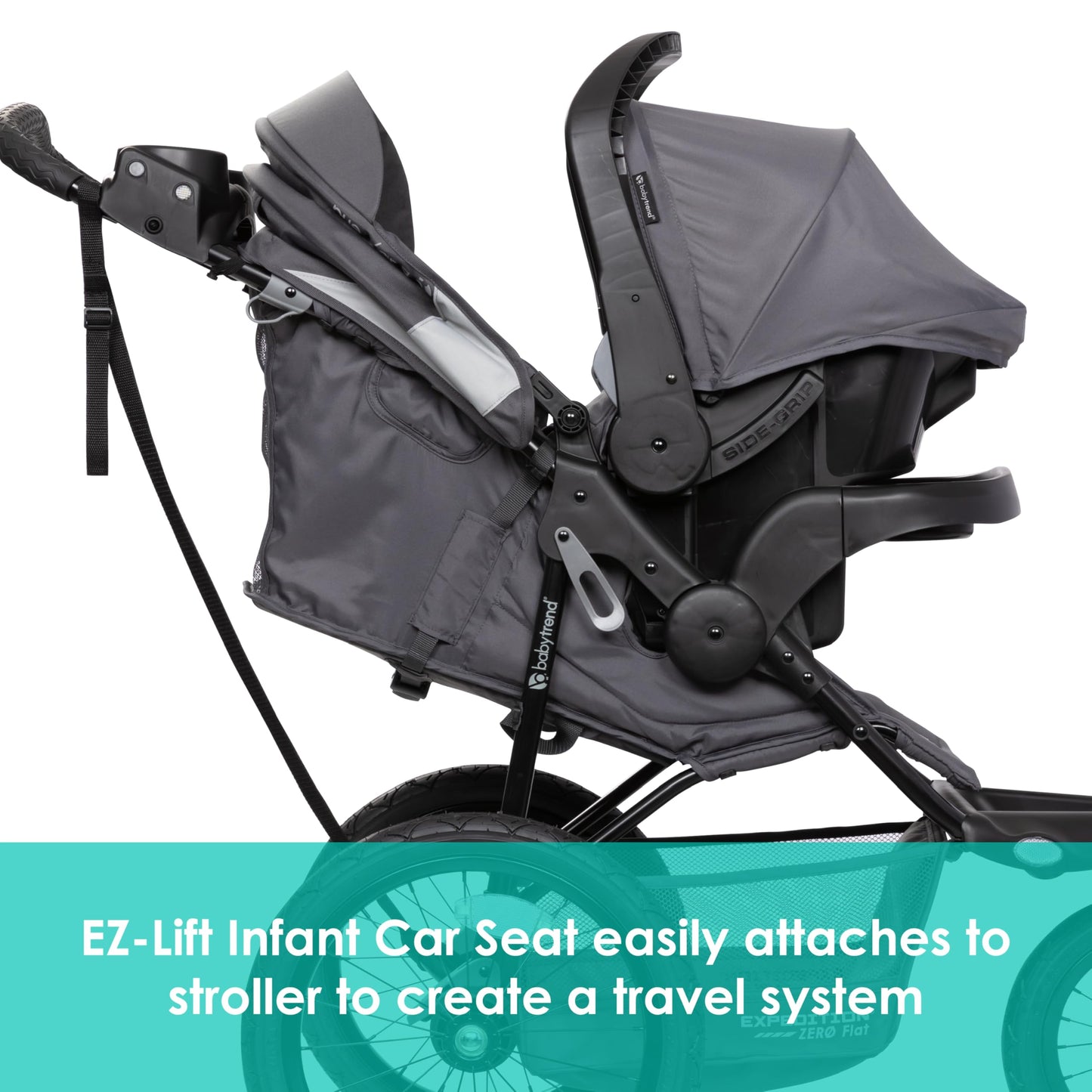 Baby Trend Expedition® Zero Flat Jogger Travel System with LED Lights, Dash Blue