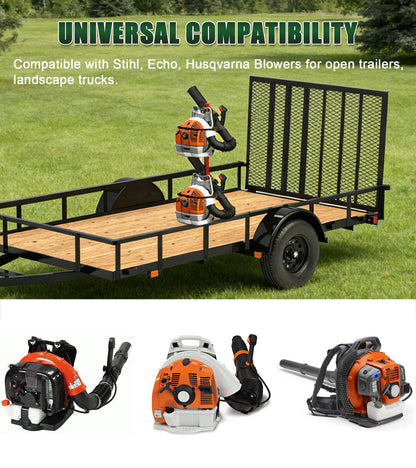 ELITEWILL 3 Place Weedeater Rack and 2 Place Backpack Blower Rack for Open Trailer