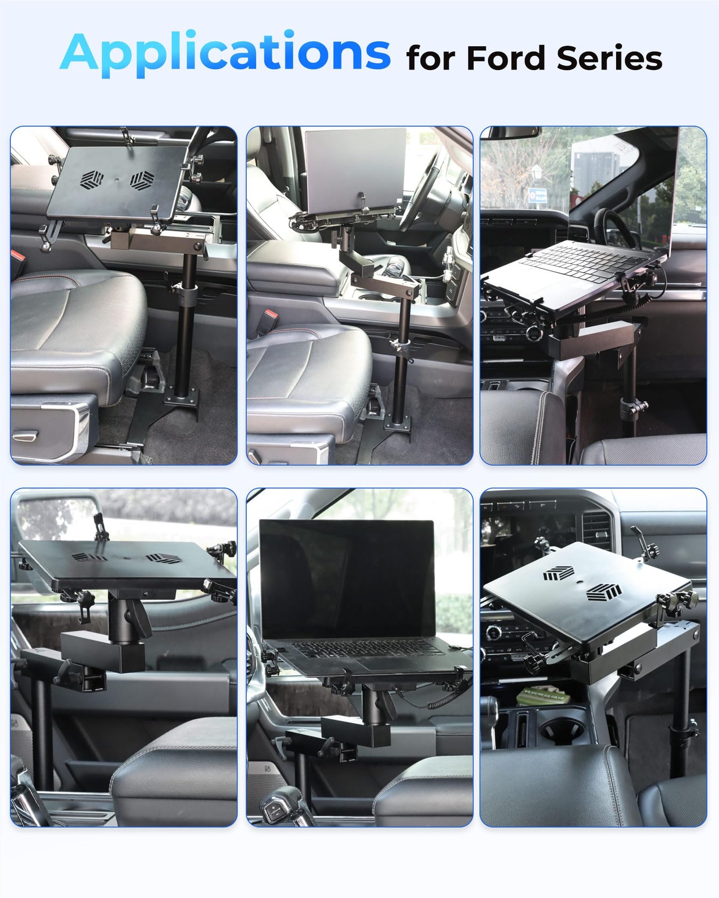 SPIRRELAB Truck Laptop Mount Fit for Ford F150, F350, F250, F550, No-Drilling Truck Computer Mount Holder for Laptop up to 17"