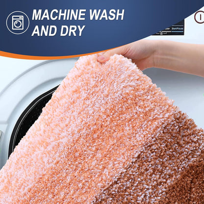 OLANLY Large Bathroom Rug Mat - Extra Soft Microfiber, Quick Dry & Machine Washable | 45x27, Orange