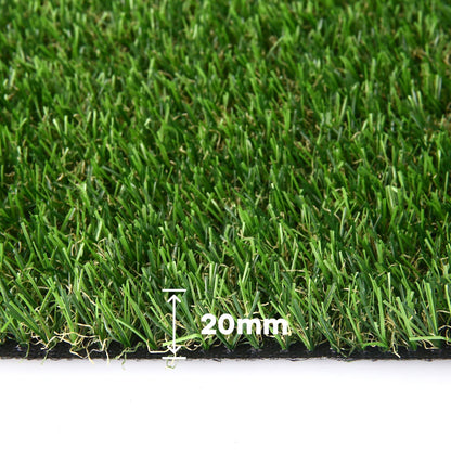 GRASS EXPRESS Artificial Grass Turf, 10ft x 12ft (120 ft²) 20mm Pile Height Indoor Outdoor Synthetic Realistic Faux Fake Astroturf Rug Carpet Mat for Balcony Decor Playground Patio Dogs