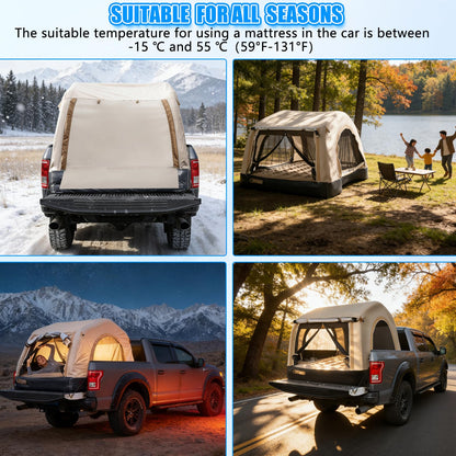 OPP ULITE Foldable Pickup Truck Bed Tent, Full Size Sportz Air Mattress, Camping & Outdoor Truck Tent, 2-Person Portable Includes Pillows & Glow-in-The-Dark Stakes