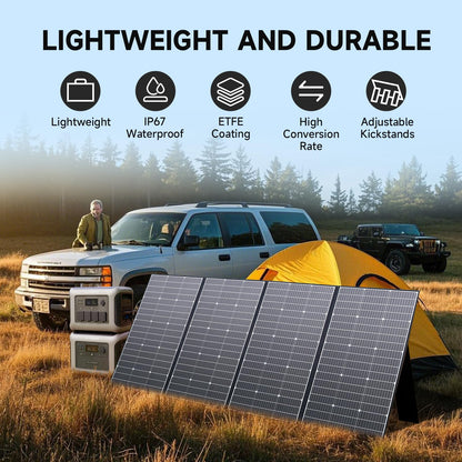 ALLPOWERS SP037 400W Portable Solar Panel, 23% Efficient IP66 Waterproof Foldable for RV Camping Home & 12V Systems, Compact Power Solution