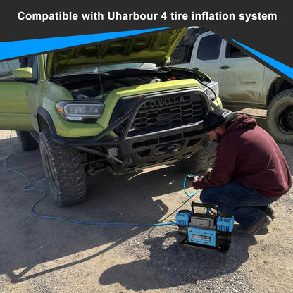 Uharbour 12V Offroad Air Compressor Auto Stop Dual Compressor with Digital LCD Dislplay, 12 Volt 10.6 CFM Off Road Air Compressor Heavy Duty for 4x4 Truck Car SUV with Carrying Bag