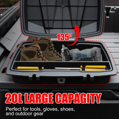XATVXUTV 20L UTV Cargo Storage Box for Can-Am Defender/Commander, Waterproof Removable Rear Bed Storage Bin with Top Tool Tray for Can Am Defender HD5 HD7 HD8 HD9 HD10 Max/Commander Accessories