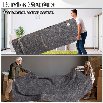 32 Pieces Textile Moving Blankets Bulk 54 x 72 Inch Furniture Blanket High Tensile Strength Pads Shipping Packing Blanket for Moving Furniture Floors Moves and Storage Equipment(Grey)