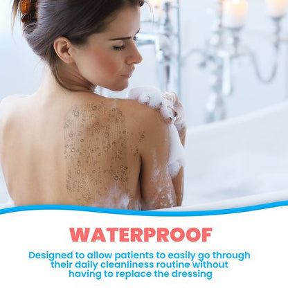 Houseables Waterproof Bandages, Transparent Film Dressing, Waterproof Bandages Post Surgical, 6x8, Wound Cover, Transparent Dressing, Wound Covers for Showering, Water Proof Patches for Skin, Large
