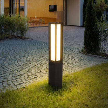 Linkmoon Landscape Path Light, Aluminum 8W 800LM Luxury LED Lighting, 32 Inches Modern Outdoor Bollard Lighting for Lawn, Patio, Courtyard and Driveway Decoration