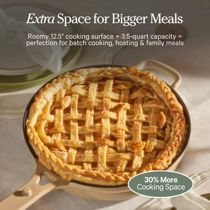 Our Place Large Always Pan | 12.5" Ceramic Pan with Modular Lid & Beechwood Spatula | Patented 10-in-1 Nonstick, Non-Toxic Cookware Made Without PFAS | Induction & Oven-Safe up to 450°F | Sage