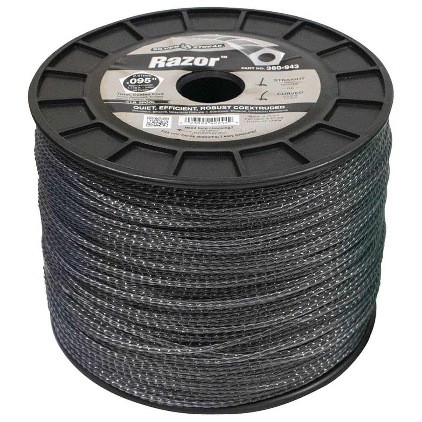 Stens Silver Streak Razor Trimmer Line - .095" Thickness | 5 lb. Spool for Efficient Trimming