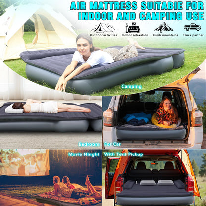 JESTMOTOR Camping Pickup Truck Bed Air Mattress, 5.5-6.5FT Full Size Thickened Self Inflating Outdoor Truck Bed Mattress, with Built-in USB Rechargeable Pump and 2 Pillows (84"x57"x10")