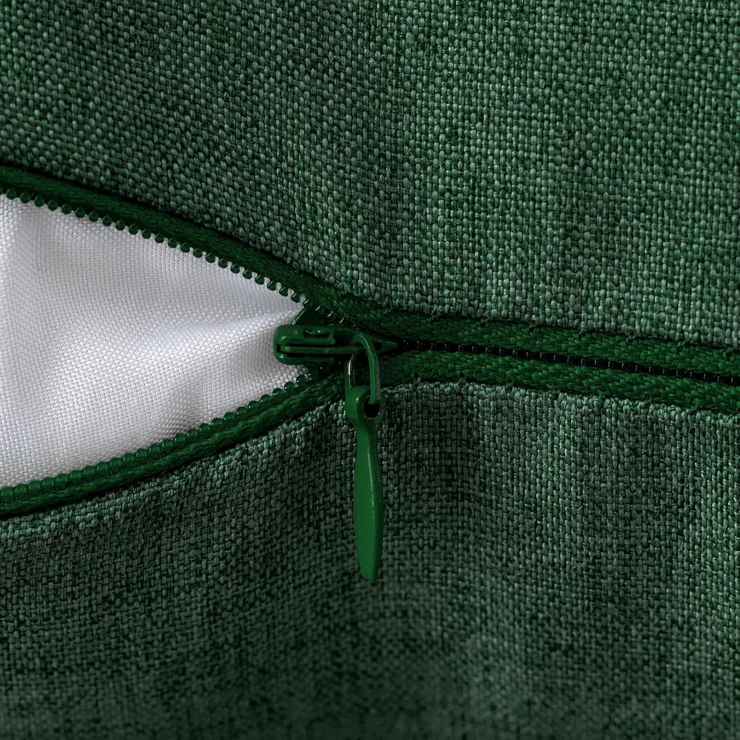 MIULEE Decorative Outdoor Throw Pillow Covers - Waterproof Faux Linen Cushion Cases | 18x18 Inch Emerald Green (Pack of 2)