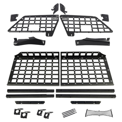 2020-2024 for Ford Explorer Modular Storage Panel Shelf Modification Molle Panel Rear Trunk Debris Rack Storage Carrier Trunk Organizer Kit Black Aluminum Alloy