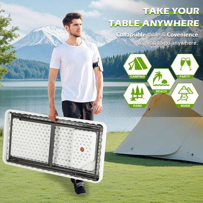 Avocahom Folding Fish Cleaning Table with Collapsible Bucket, Portable Outdoor Fillet Station Camping Sink Table with Faucet, Drainage Hose & Sprayer, Grid Rack, Knife Groove for Picnic Fishing