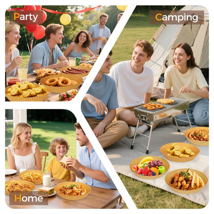 125Pcs Air Fryer Paper Liners Disposable, Non-Stick Air Fryer Parchment Paper, Food Grade Baking Liner for Baking Roasting Microwave (8IN-Round)