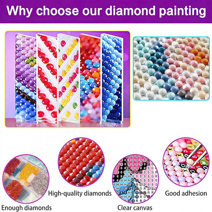 croshom Diamond Art Kits for Adults, 3 Packs Books Diamond Painting Kits for Adults, 5D DIY Full Round Drill Gem Craft for Adult Gifts, Home Wall Decor 11.8" x 15.7"
