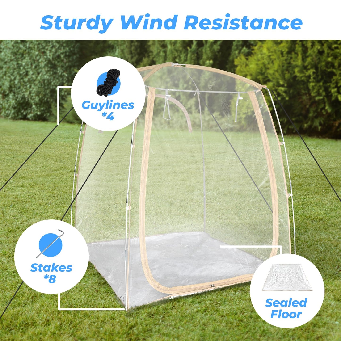 All Weather Proof Pod Sports Pod,540°View Weather Tent,2-4 Person Instant Tent with Sealed Floor,Outdoor Screen House with Carrying Bag,Weather Shelter for Sport Event,Camping,Fishing-70 Lx70 Wx63 H