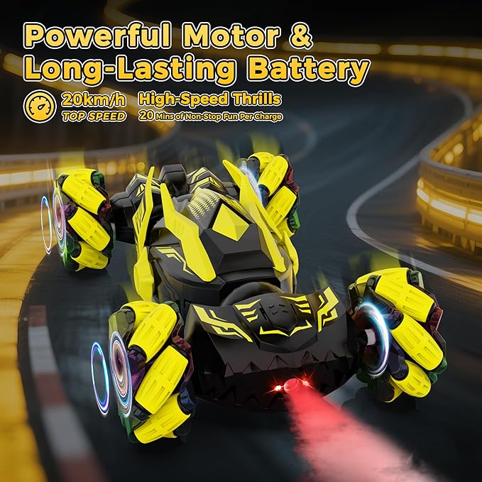 Gesture Sensing RC Stunt Car Toys for 6-12 Years Old Boys Hand Controlled Remote Controlled Car 2.4GHz &amp 4WD  360° Drifts Offroad with Lights &amp Music Christmas Birthday Gifts for Kids Ages