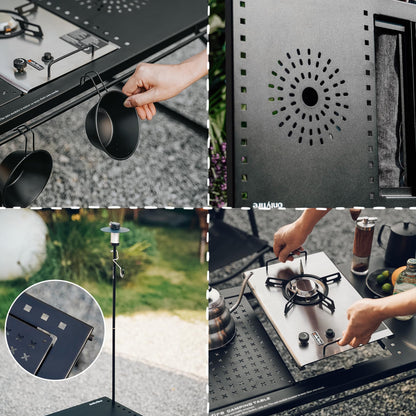 ONLYFIRE OUTDOOR LIVING IGT Camping Table Kit with Propane Gas Stove & Carry Bag, Portable Folding Camp Table, IGT Unit Combination Combo for Picnic, RV, Tailgating, Patio, Backyard, GS337