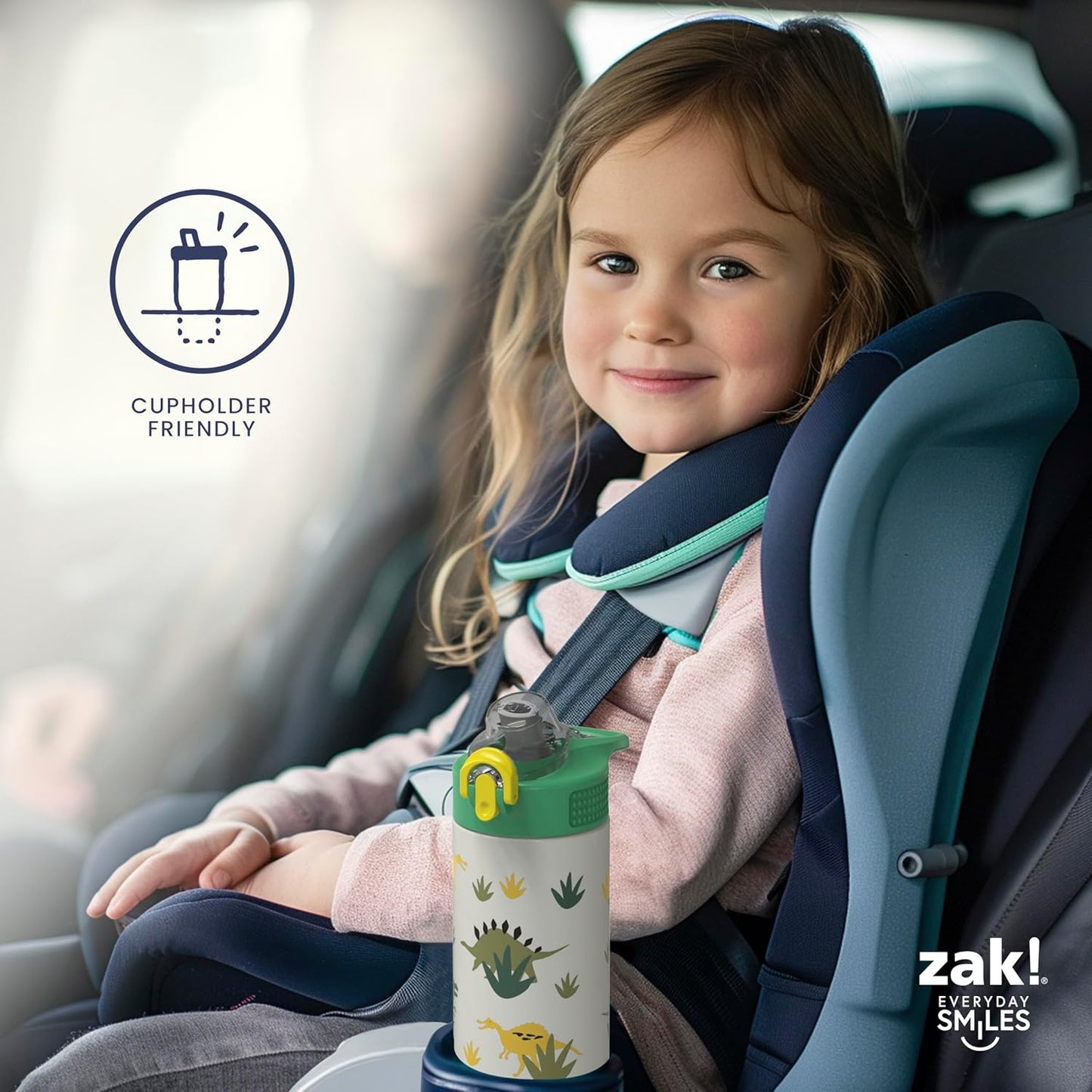 Zak Designs PAW Patrol Kids Water Bottle - 14oz Stainless Steel with Straw & Leak-Proof Spout | Sage Color