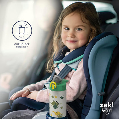 Zak Designs PAW Patrol Kids Water Bottle - 14oz Stainless Steel with Straw & Leak-Proof Spout | Sage Color
