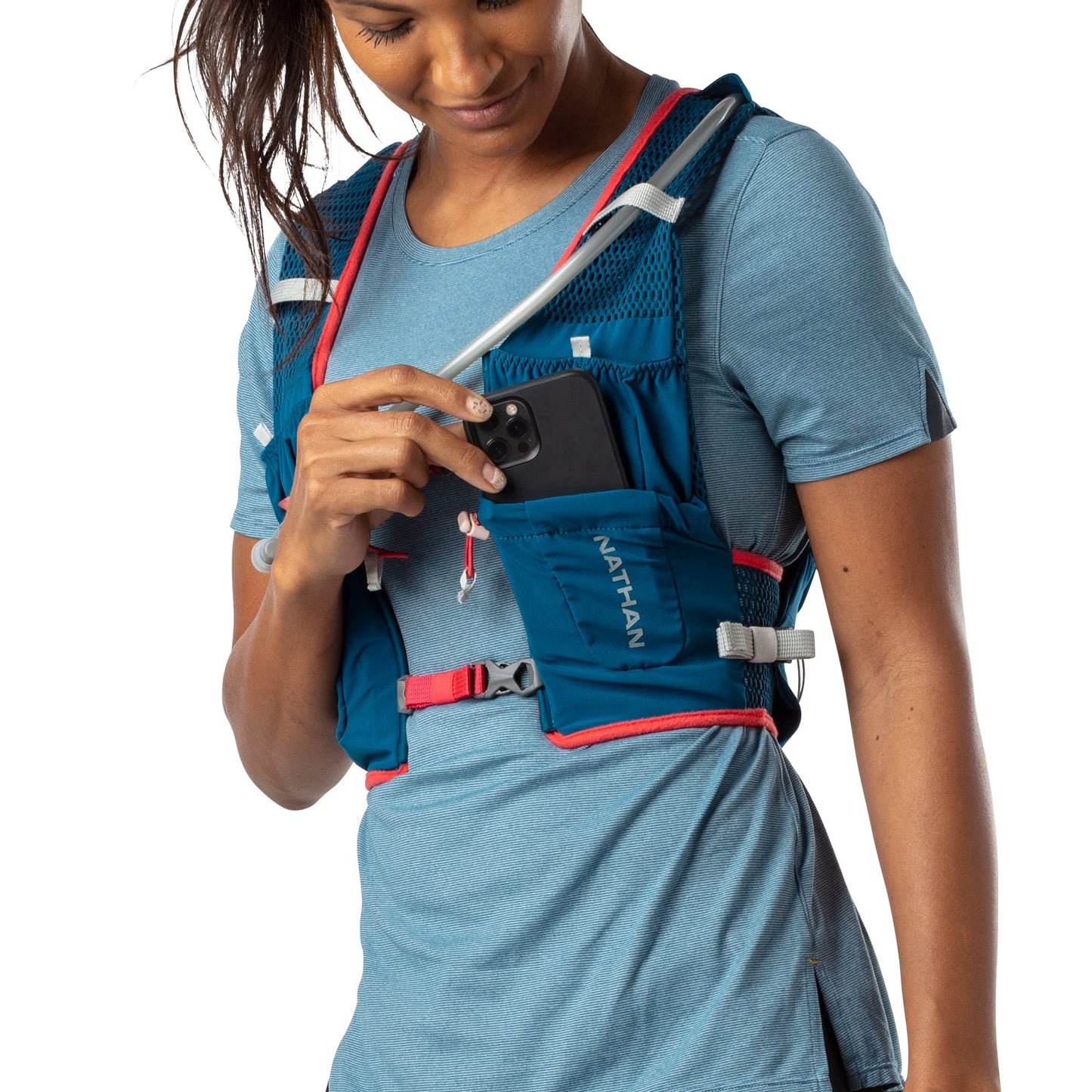 Nathan VaporAir Lite 4 Liter Vest & Hydration Pack with 2L Bladder, Front Water Bottle Pockets, Soft & Breathable Material for Comfort